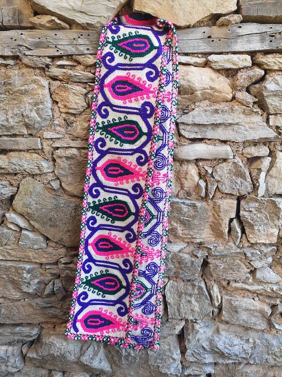 Woven ethnic belt, colorful handmade, woven and ha