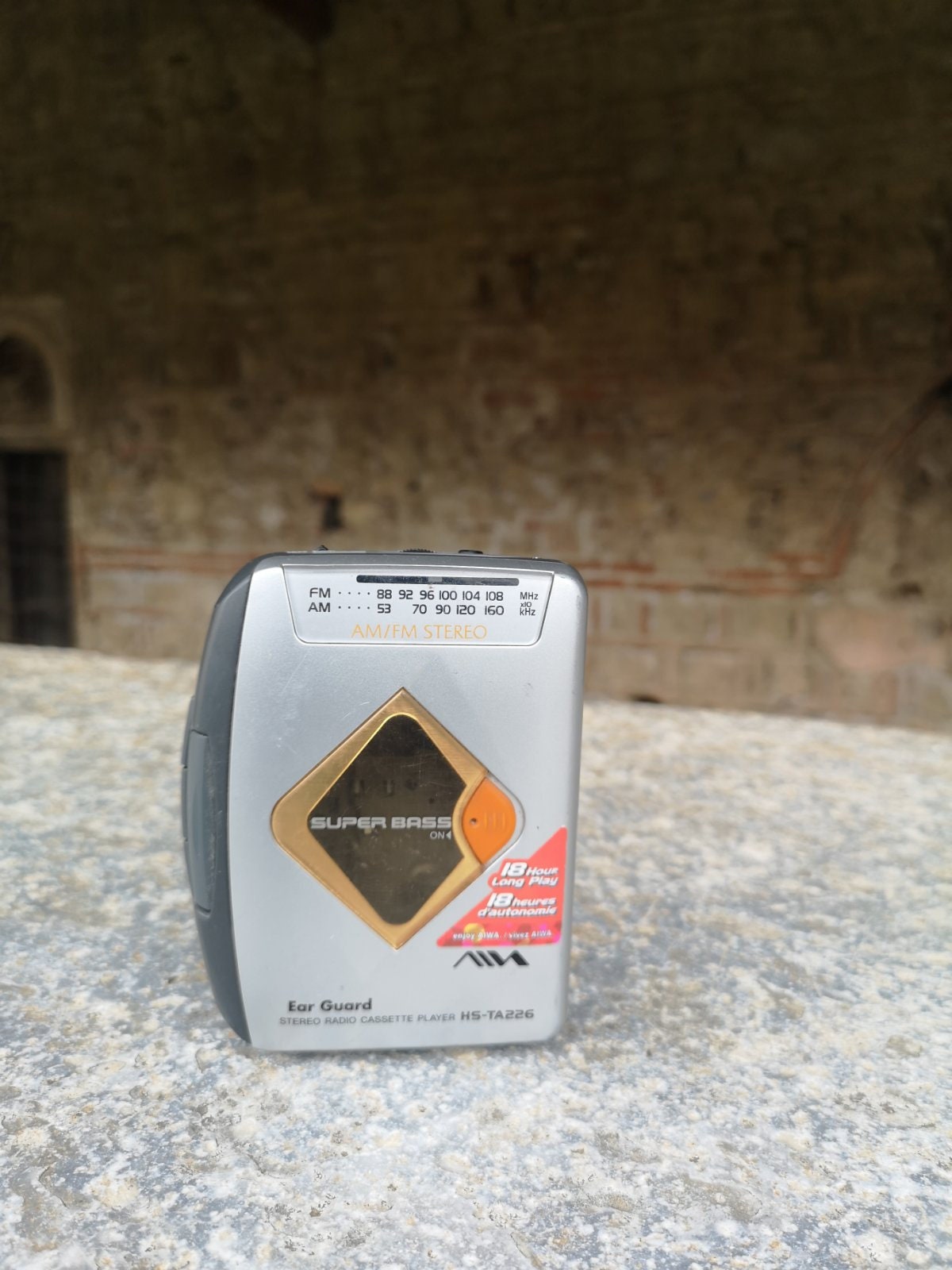Portable cassette tape player, Aiwa HS-TA 226 model cassette player
