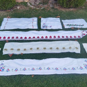 レトロな手刺繍作品 8 点セット、1960 年代の刺繍作品 8 点セット
