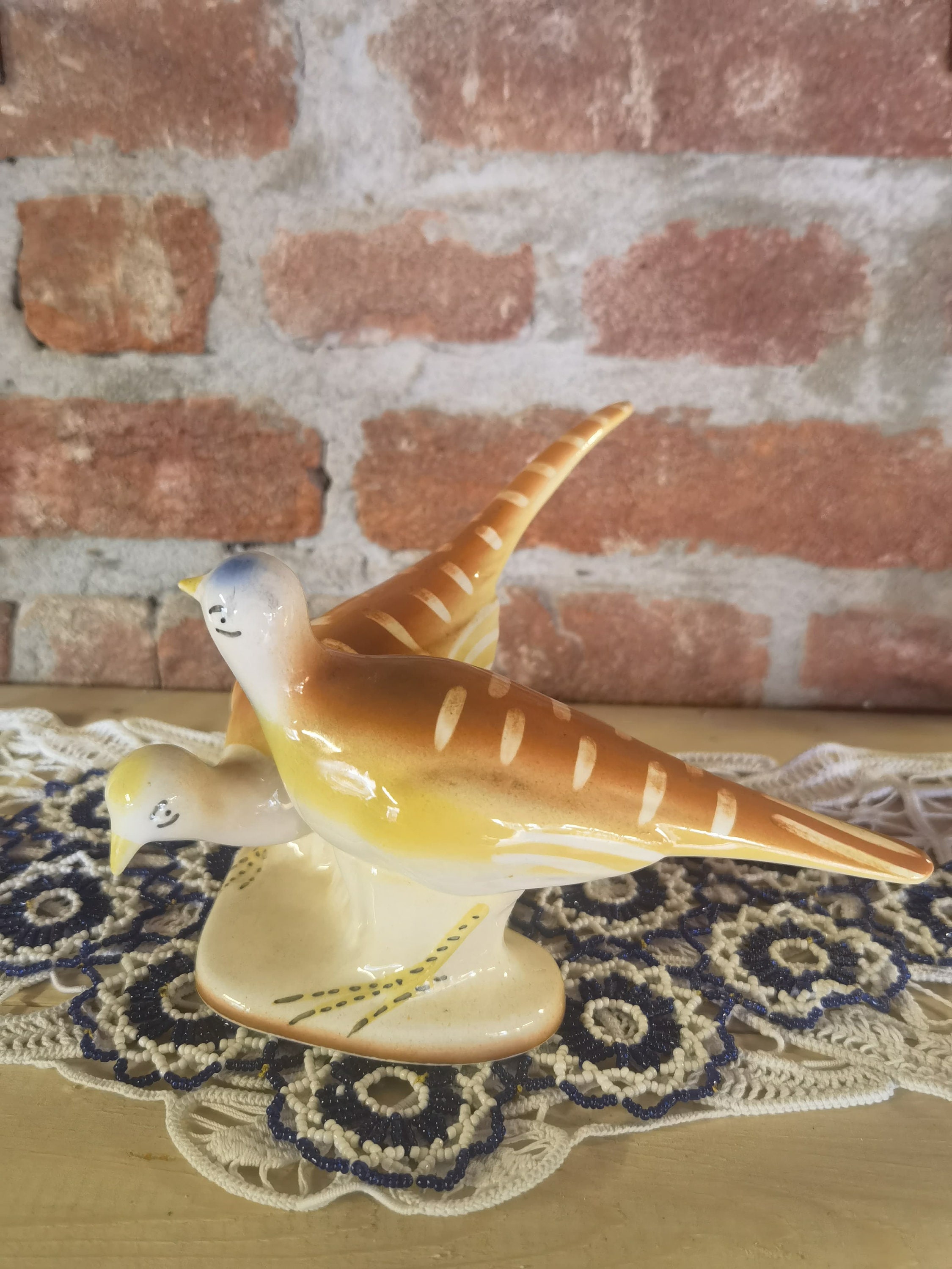 キジの磁器の置物、色付き磁器のヴィンテージ鳥キジの置物 - Etsy 日本