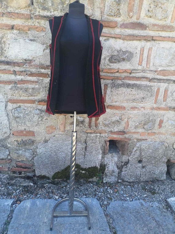 Long hand embroidered woolen vest, antique Ohrid C