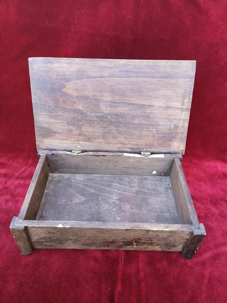 Old Wooden Jewelry Box Carved Wood Jewelry Box Etsy