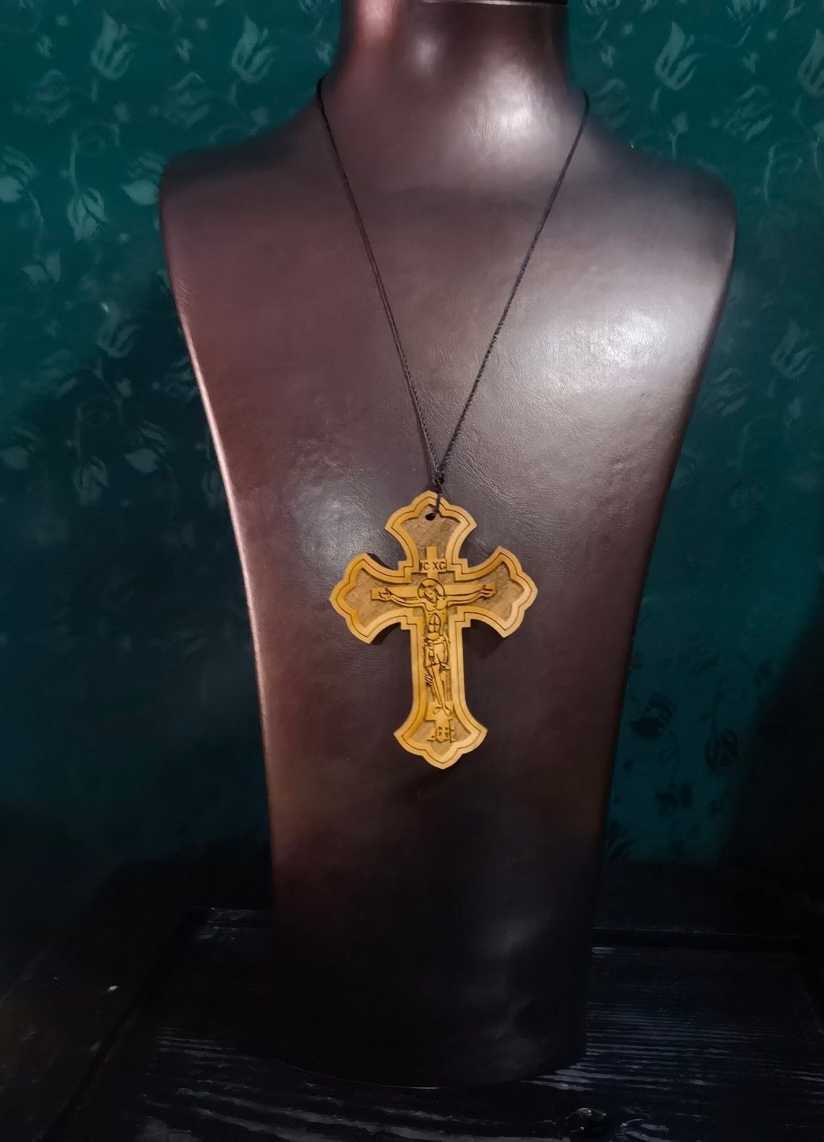 Pendentif Chrétien Orthodoxe Avec Croix En Bois – Collier Corde Réglable – Bijou Religieux Fait Main - 7