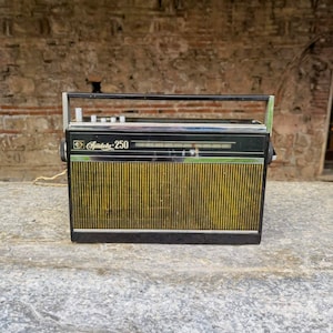 Vintage radio transistor made in USSR, large retro radio receiver