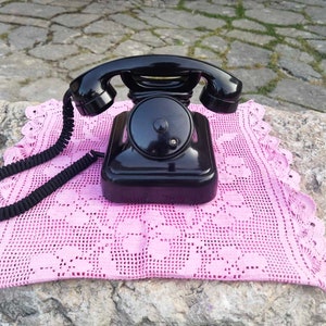 1940&#39;s bakelite telephone, vintage black bakelite rotary phone in mint condition
