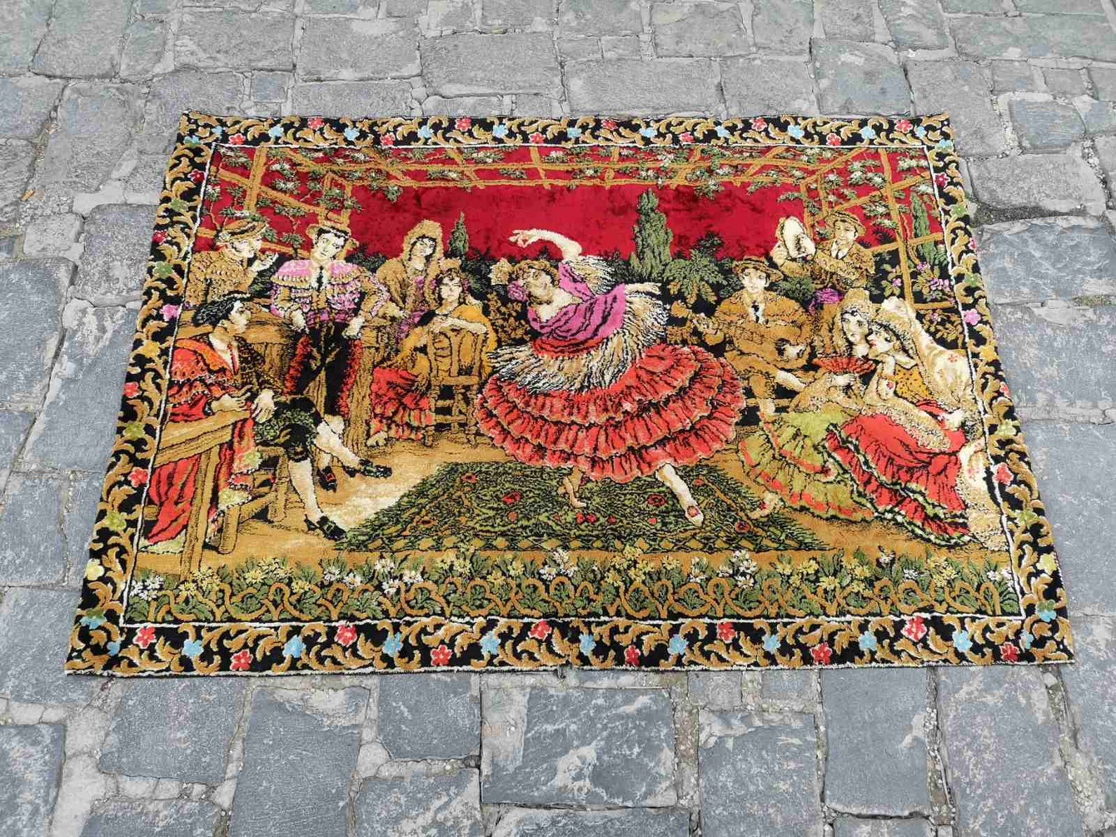 Vintage Velvet Tapestry , Spanish Renaissance Dance Tapestry - Etsy