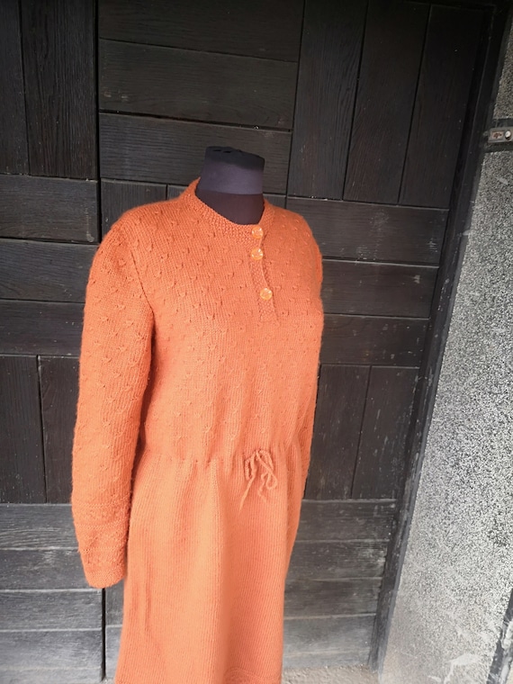 Vintage knitted women's dress, Autumn - winter vin