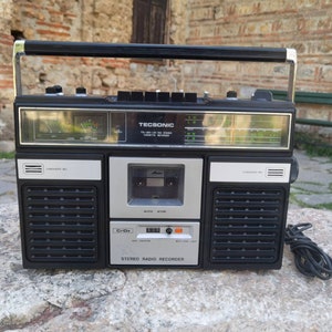 Tecsonic TCR-6500S boombox, vintage portable 4 band stereo cassette recorder image 5