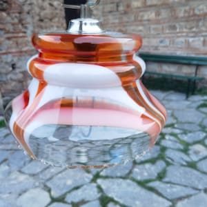 Plafonnier vintage des années 1970, suspension en verre