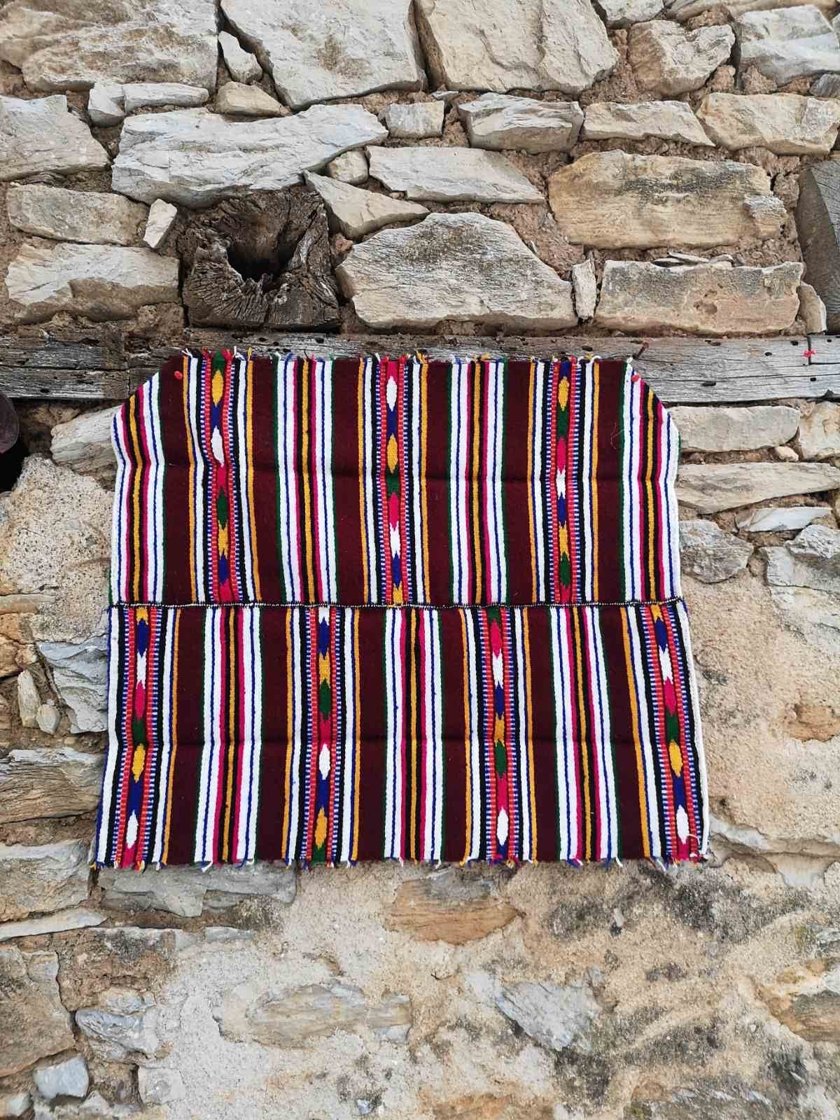 Hand woven woolen antique apron, Holiday and celebration ethnic apron from Ohrid region