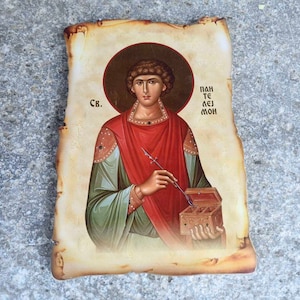 Orthodox Christian icon of Saint Pantaleon, religious Orthodox Icon of Sveti Pantelejmon