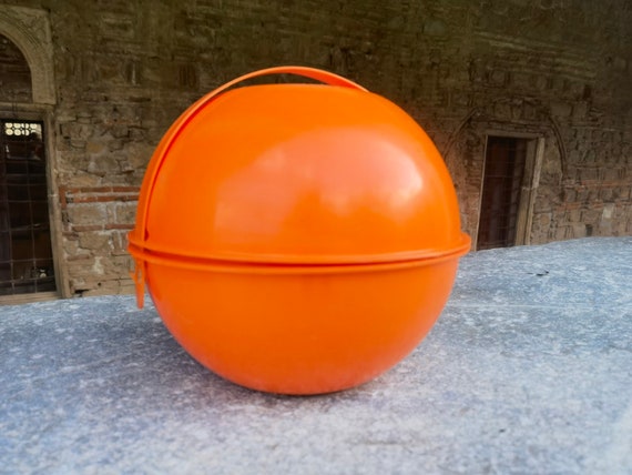 Orange picnic set, vintage space age design picni… - image 1
