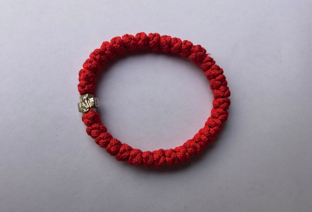 Red Prayer Rope, Handmade 33 Knot Christian Prayer Rope, Red Brojanica ...