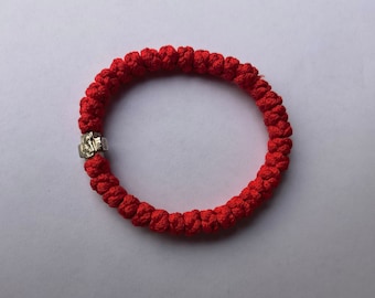 Red prayer rope, handmade 33 knot Christian prayer rope, red brojanica, red komboskini