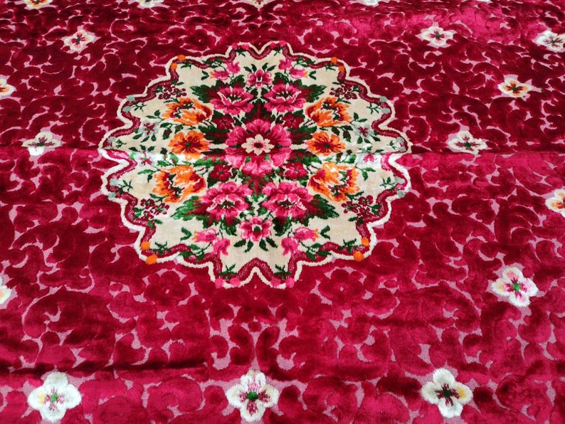 Large Velvet Blanket, Great Condition Vintage Velvet Bed Cover Etsy