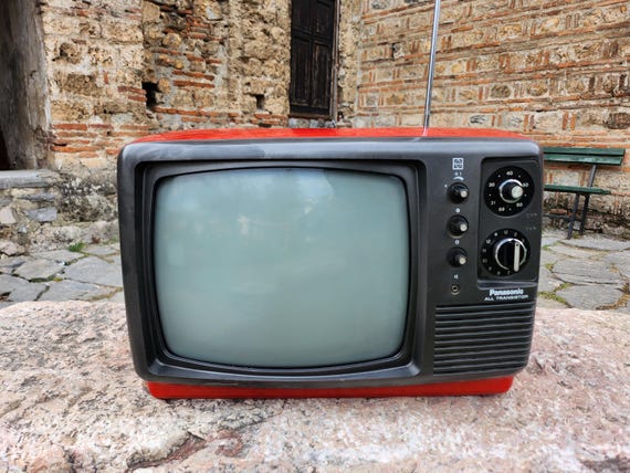 Panasonic 70s Space Age TV in Rich Red Color, Vintage