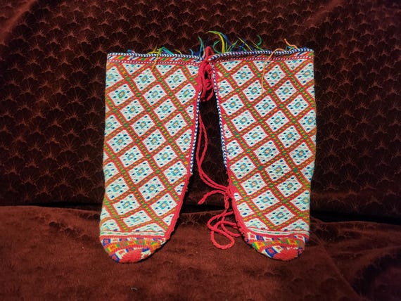 Colorful hand knit socks, complex pattern handmad… - image 3