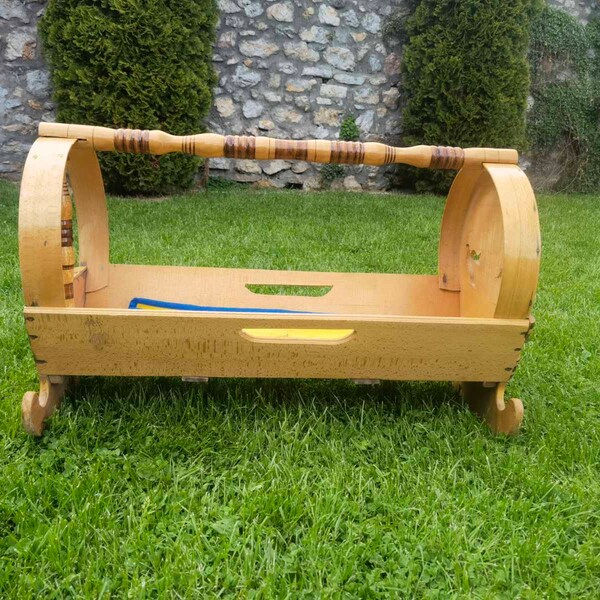Wooden Baby Cradle Etsy