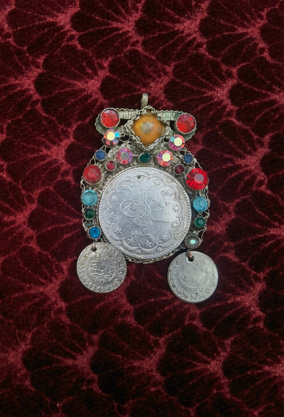 Silver antique amulet, Ottoman talisman handmade s