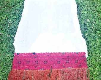 Hand embroidered unique women's scarf, part of ethnic costume from XIX century, Ohrid Coast