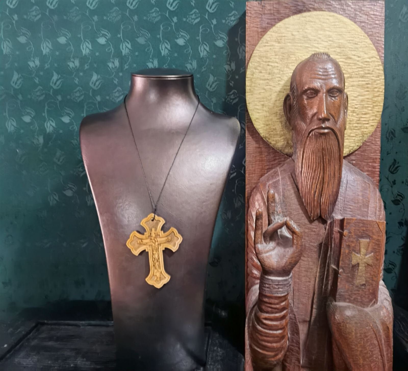 Pendentif Chrétien Orthodoxe Avec Croix En Bois – Collier Corde Réglable – Bijou Religieux Fait Main - 3