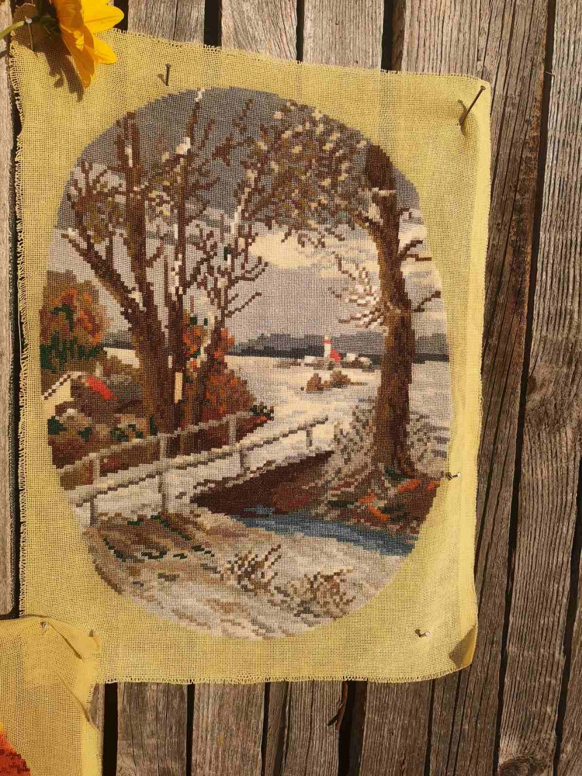 Lot of Three Handmade Gobelin Needlepoint Petit Point Etsy