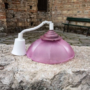 Vintage purple ceiling lamp, 1970&#39;s purple pendant lamp