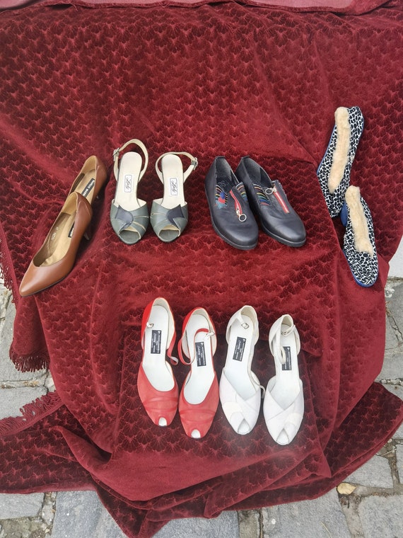 Italian women vintage shoes lot of 6, retro made … - image 7