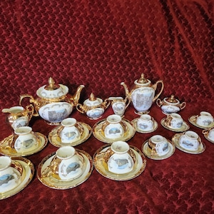 Bavaria Royal porcelain set, complete large tea and coffee set 30 pieces, gold plated Bavaria set