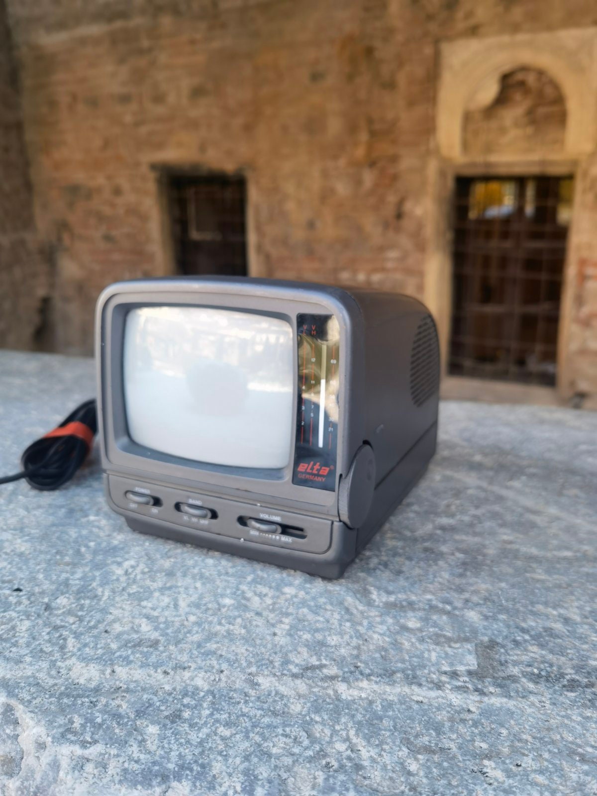 Vintage extra mini television, mini portable ELT8 television made in Germany
