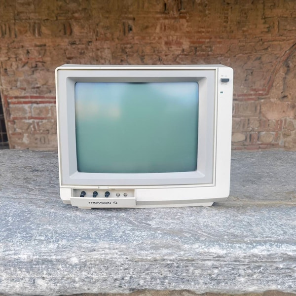 Monitor de computadora Thomson, monitor de computadora monocromático vintage de 1980