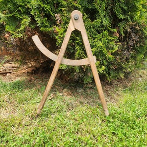 Antique wooden calipers, mid century divider calipers, antique school calipers