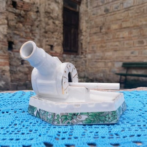 Vintage porcelain ashtray, cannon porcelain decorative and rare ashtray