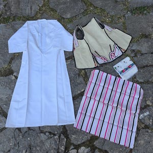 Girl&#39;s folklore costume from Ohridsko pole villages, ethnic costume for girl of 10-12 years age, mint condition