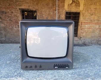 Iskra 5331 black and white screen vintage TV, retro CRT television in a box, never used