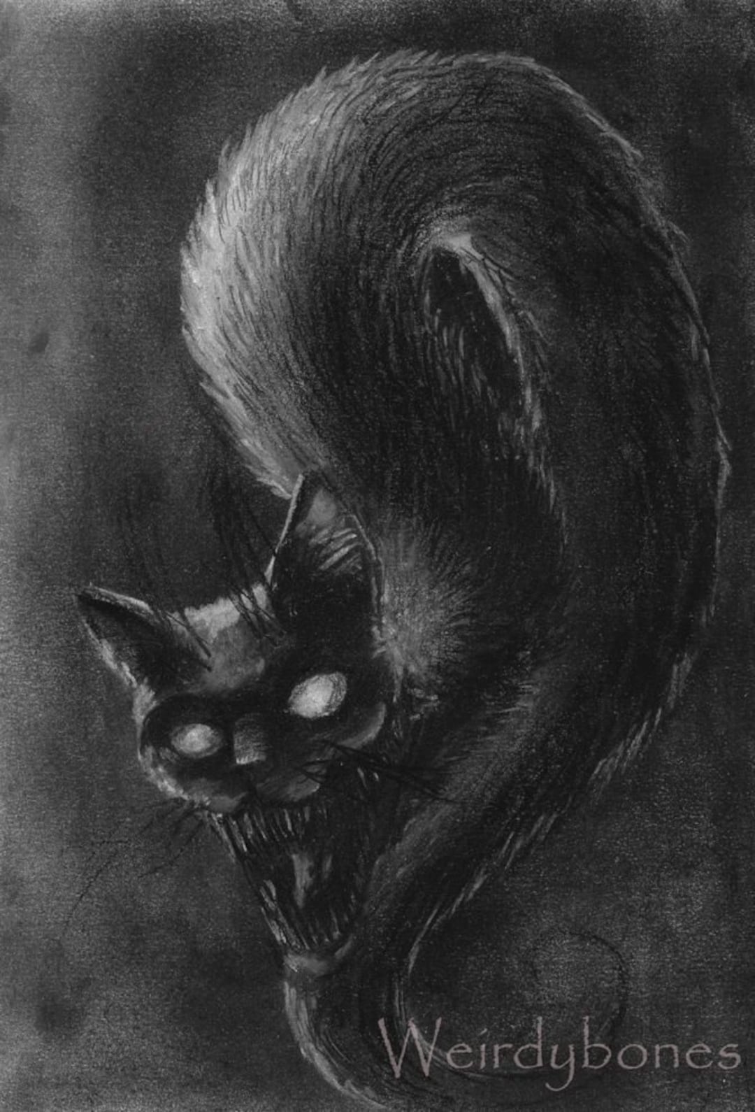 Gothic/dark/horror Art slither in Charcoal A5 Etsy