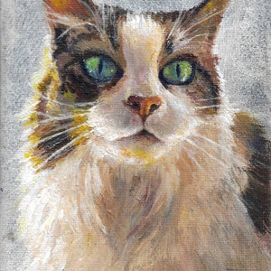 Pet portrait/pet gift/ pet commission/cat/dog painting on 17cmx12cm stretched canvas choose: normal painting or dark/horror art Standard painting