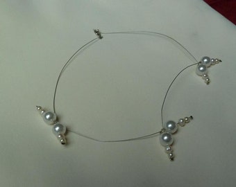 Perlencollier in raffiniertem Design -z.B.f.Bräute
