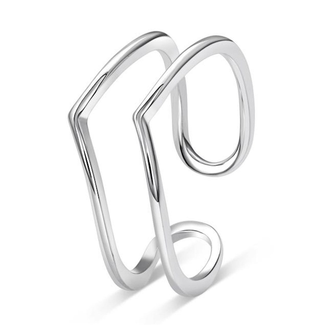 Rhodium Plated Solid 925 Sterling Silver Handmade Plain High Etsy
