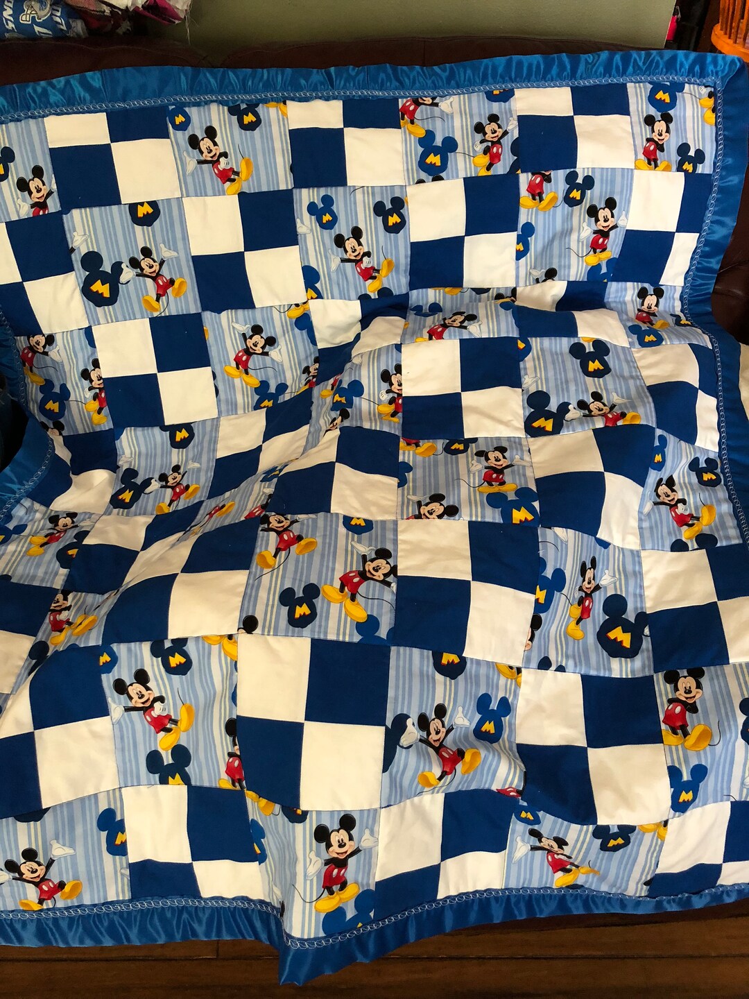 Mickey Mouse Baby Quilt Etsy