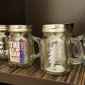 Mini Mason Jar Stash Mokken Hand Toegepast Vinyl Design