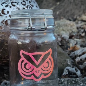Stash Jar Owl en naranja LARGE Pressure Seal Heady Glass Frascos