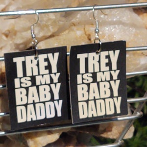Upcycled and Handmade Donut Paper Earrings Phish Trey is My Baby Daddy