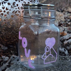 Stash Jar LOVE Square y frascos de vidrio embriagadores LARGE Pressure Seal de dos lados
