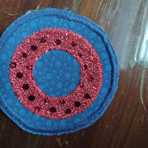 Glitter Phish Donut Iron On Patch Handmade