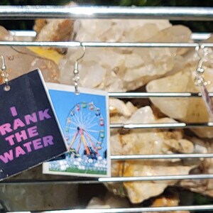Upcycled and Handmade  Paper Earrings Phish Curveball