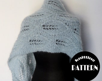 Patrón de tejido para bufanda de encaje de mohair: Chal Vilorelle (patrón PDF)