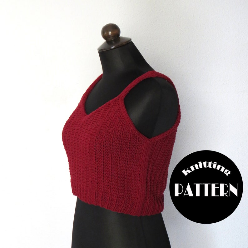 Knitting Pattern PDF File // Summer Crop Top // Sleeveless - Etsy