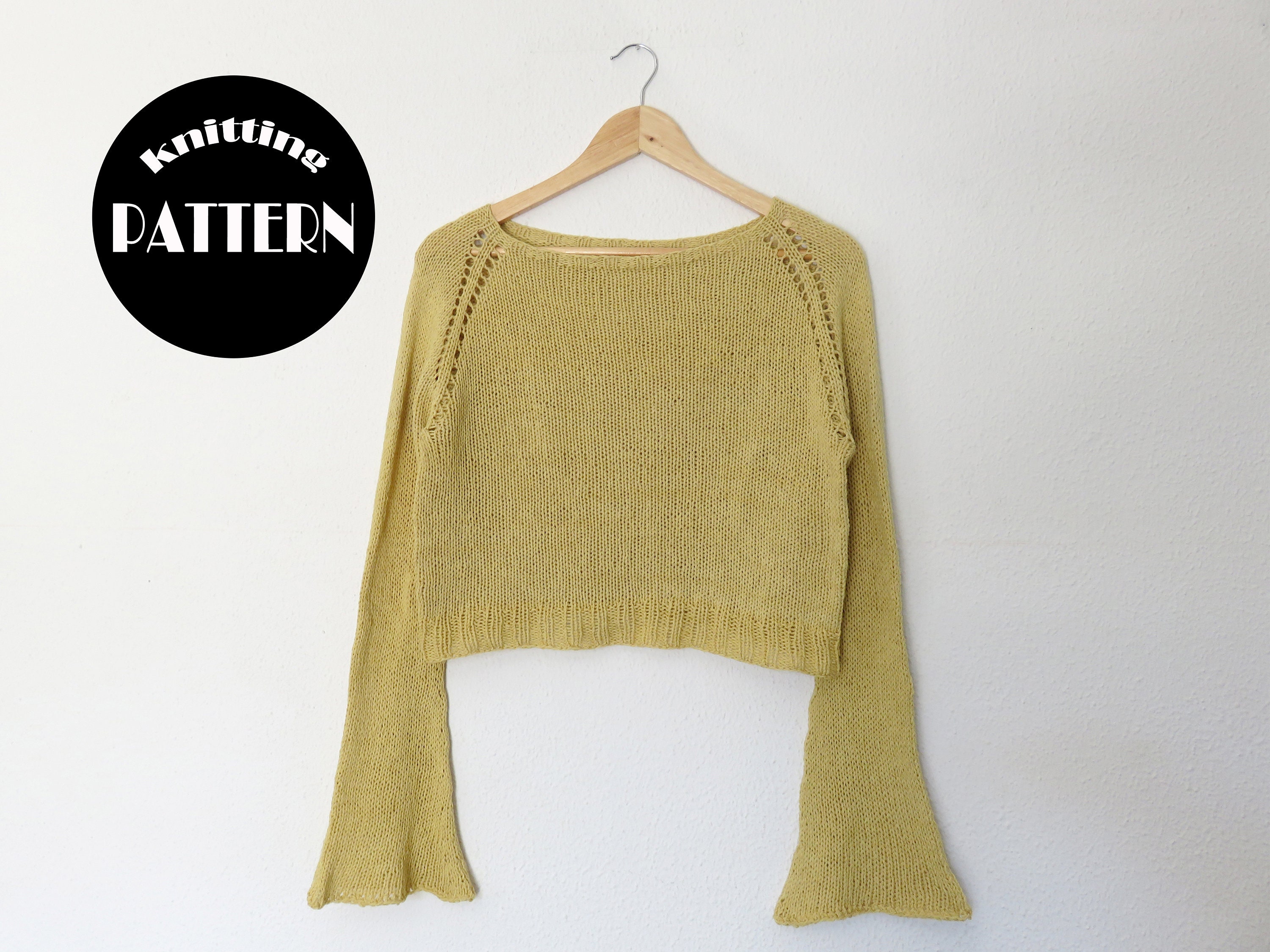 Knitting Pattern (PDF File) //bell Sleeves Cotton Spring