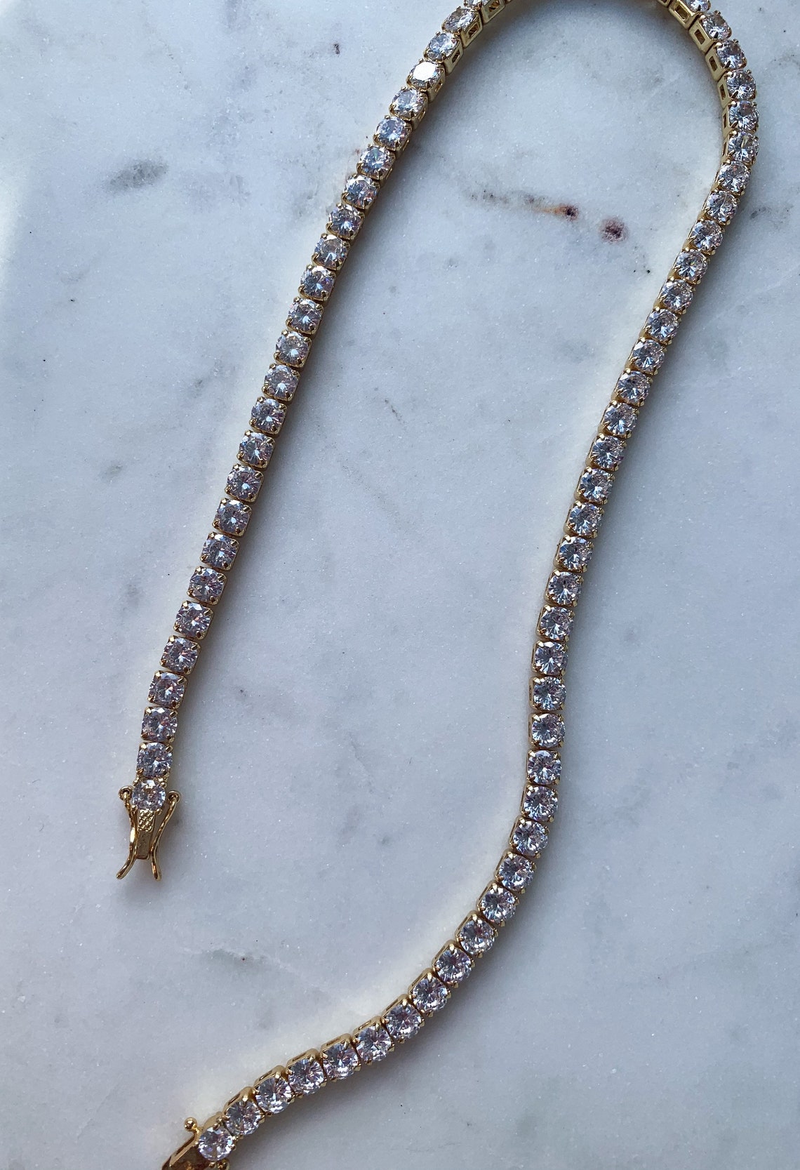 Tennis Necklace 5mm CZ Tennis NecklaceGold Filled Tennis Etsy